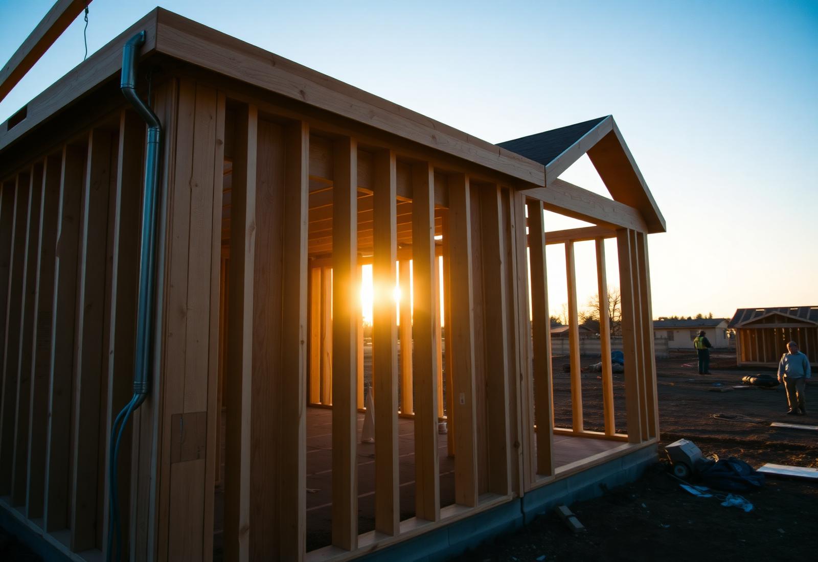 New construction building interior with electrical conduit and boxes installed